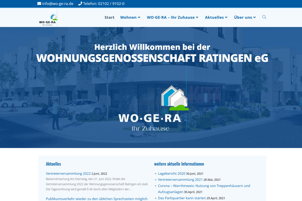 Read more about the article Wohnungsgenossenschaft Ratingen eG – Relaunch